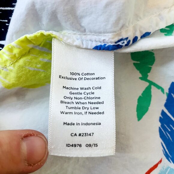 Talbots Womens Shirt Apple Multicolor Roll Tab Sleeve Button Up Petite Size Lp - Picture 10 of 12